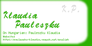 klaudia pauleszku business card